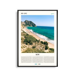 Kos Griechenland Wandkunst, Küsteninsel Sonnenuntergang und Hafen Druck, Kos Poster, Malerische Ägäis Fotografie, Mediterranes Wohndekor