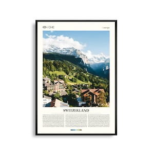 Schweiz Print Europa, Schweiz Wandkunst, Schweiz Poster, Schweiz Foto, Alpen, Seen, Malerische Dörfer, Berglandschaft