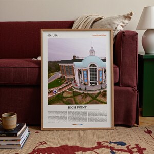 High Point University Print, North Carolina Piedmont Landscape Art image 2