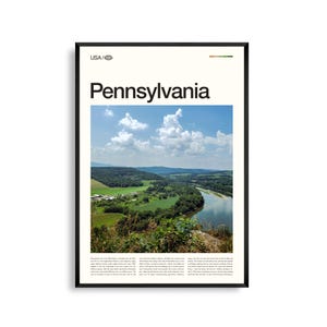 Impresión de Pensilvania, arte mural de Pensilvania, póster de Pensilvania, fotografía de paisaje de los Apalaches, decoración de la costa este, arte rústico natural