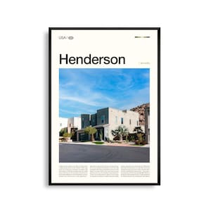 Henderson Nevada Wand Kunst, Wüste Stadtbild Druck, Henderson Poster, Malerische Mojave Landschaft Fotografie, Süd Nevada Dekor