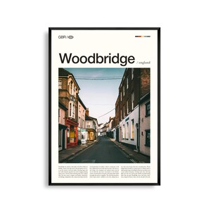 Impresión de Woodbridge, arte mural de Woodbridge, póster de Woodbridge, fotografía de Woodbridge, campiña inglesa, decoración del Reino Unido