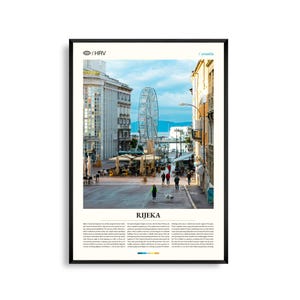 Rijeka Print Kroatien, Rijeka Wandkunst, Rijeka Poster, Rijeka Foto, Adriatische Küste, Burg Trsat, Korzo Strand, Küstenstadt Dekor