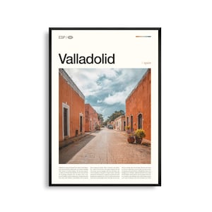 Valladolid Spanien Wandkunst, Historisches Stadtbild in Kastilien, Valladolid Poster, Malerische Nordspanien Fotografie, Kulturelles Dekor