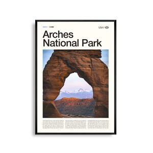 Impresión del Parque Nacional Arches, Arte mural del desierto de Utah, Póster de paisaje de Red Rock, Foto de Delicate Arch, Decoración natural del suroeste