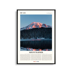 Mount Rainier Washington Wall Art, berglandschap print, Mount Rainier poster, schilderachtige fotografie nationaal park, decor Pacific Northwest