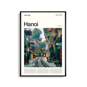 Hanoi Vietnam Wand Kunst, Historische Stadtansicht und Hoan Kiem See Sonnenuntergang Druck, Hanoi Poster, Szenische Südost Asien Fotografie, Urban Decor