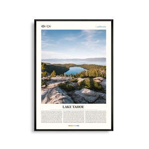 Lake Tahoe Druck Kalifornien, Lake Tahoe Wandkunst, Lake Tahoe Poster, Lake Tahoe Foto, Emerald Bay, Sand Hafen, Himmlischer Berg