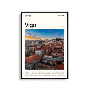 Vigo Spanien Wand Kunst, Küstenstadt und Hafen Landschaft Druck, Vigo Poster, Malerische Galizien Fotografie, Atlantikküste Dekor