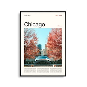 Chicago print Illinois, Chicago Wall Art, Chicago poster, stadsgezicht foto, decor Lake Michigan, stedelijke skylinefotografie