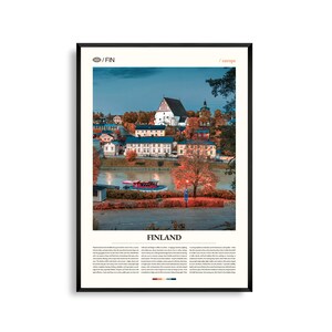 Finnland Wandbild, Nordische Wald und See Landschaft, Nordisches Europa Poster, Nordische Natur Fotografie, Natur Poster
