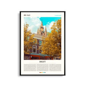 Delft Niederlande Wand Kunst, Historischer Kanal und Architektur Druck, Delft Poster, Malerische Südholland Fotografie, Holländisches Dekor