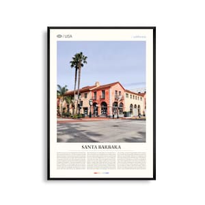Santa Barbara Druck Kalifornien, Santa Barbara Wandkunst, Santa Barbara Poster, Santa Barbara Foto, Stearns Wharf, Mission Santa Barbara