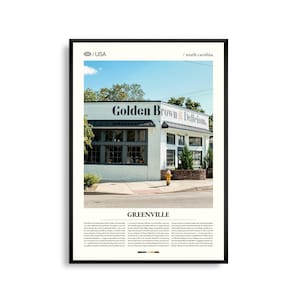 Greenville South Carolina Wandbild, Innenstadt und Natur Landschaft Druck, Greenville Poster, Malerische Upstate Fotografie, Südstaatler Charme Dekor