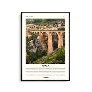 Adana Print Schwarzweiß, Adana Wandkunst, Adana Poster, Adana Foto, Adana Karte, Adana Wanddekor, Türkei