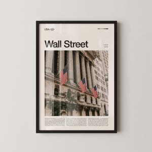 Wall Street New York Wall Art, Financial District Cityscape Print, Wall Street Poster, Scenic Lower Manhattan Photography, Iconic NYC Decor
