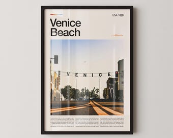 Fotografía impresa de Venice Beach, California; Arte mural del paseo marítimo de Venice