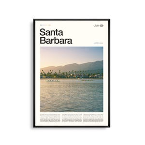 Santa Barbara Druck Kalifornien, Santa Barbara Wandkunst, Santa Barbara Poster, Santa Barbara Foto, Stearns Wharf, Mission Santa Barbara