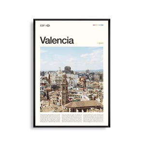 Valenien Spanien Wandkunst, Mediterrane Stadtansicht und Strand, Spanien Poster, Moderne Architektur Fotografie, Küstendekor