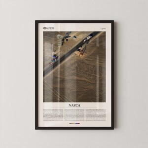 Nazca Print, Nazca Wall Art, Nazca Poster, Peru Aerial Photography, Nazca Lines Desert Decor