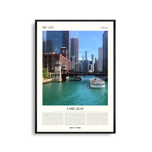 Chicago print Illinois, Chicago Wall Art, Chicago poster, stadsgezicht foto, decor Lake Michigan, stedelijke skylinefotografie
