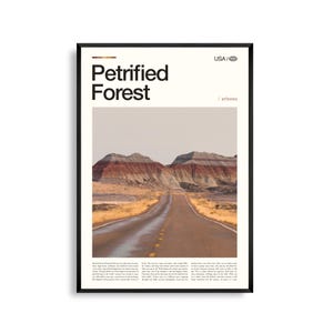 Versteinerter Forest National Park Arizona, Wüstenlandschaft Wandbild, Gemalte Wüste Poster, Naturdekor im Südwesten
