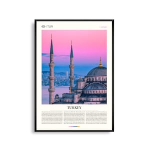 Impression Turquie Europe et Asie, art mural Turquie, affiche Turquie, photo Turquie, horizon d'Istanbul, Cappadoce, vues côtières, paysage culturel