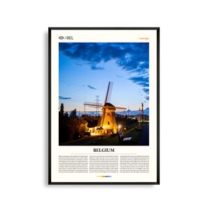 Arte mural belga, impresión de paisajes urbanos y rurales europeos, póster belga, fotografía de arquitectura y paisajes escénicos, Europa Occidental