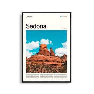 Impresión de Sedona, Arizona, Arte mural de Sedona, Póster de Sedona, Foto de paisaje de roca roja, Decoración desértica, Fotografía de naturaleza del suroeste