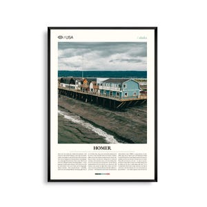 Homer Alaska Wand Kunst, Küsten Landschaft Landschaft, Homer Poster, Kachemak Bucht Fotografie, Last Frontier Dekor