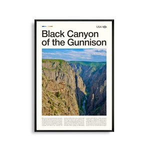 Impresión del Cañón Negro del Gunnison, Colorado, arte mural del Parque Nacional, póster de paisaje del cañón, decoración natural del suroeste
