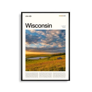 Impresión de Wisconsin, arte mural de Wisconsin, póster de Wisconsin, foto de Wisconsin, paisaje del Medio Oeste, decoración de los Grandes Lagos, arte rústico natural