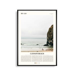 Impression Cannon Beach Oregon, art mural Cannon Beach, affiche côtière, photo de roche de botte de foin, déco du nord-ouest du Pacifique, paysage océan