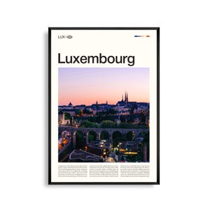 Luxemburg kunst aan de muur, historisch stadsgezicht en vallei fotografie print, Luxemburg poster, schilderachtig Europees decor, reiskunstwerk