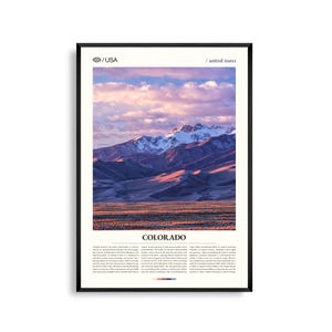 Arte mural de Colorado, impresión de paisaje de montaña, póster de Colorado, fotografía de naturaleza escénica, decoración de las Montañas Rocosas