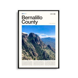 Impression du comté de Bernalillo, Nouveau-Mexique, art mural Bernalillo, affiche paysage désertique, photo du sud-ouest, déco High Desert