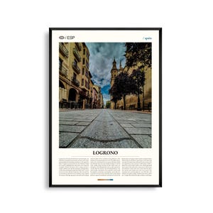 Logroño Spanien Wandkunst, Historische Stadtansicht und Weinland Druck, Logroño Poster, Malerische La Rioja Fotografie, Nordspanien Dekor
