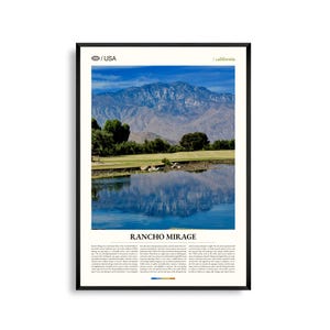 Impresión de Rancho Mirage, California, Arte mural de Rancho Mirage, Póster de paisaje desértico, Foto del área de Palm Springs, Decoración del suroeste