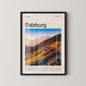 Salzburg Print Austria, Salzburg Wall Art, Salzburg Poster, Salzburg Photo, Hohensalzburg Fortress, Old Town, Alps, Cityscape Decor