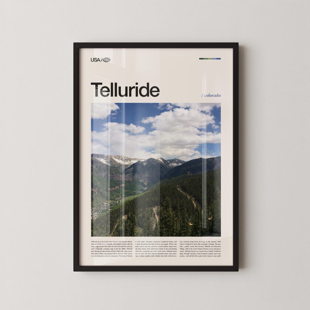Telluride Print Colorado, Telluride Wall Art, Telluride Poster ...