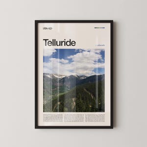 Telluride Print Colorado, Telluride Wall Art, Telluride Poster, Mountain Town Photo, Alpine Landscape Decor, Rocky Mountains Art