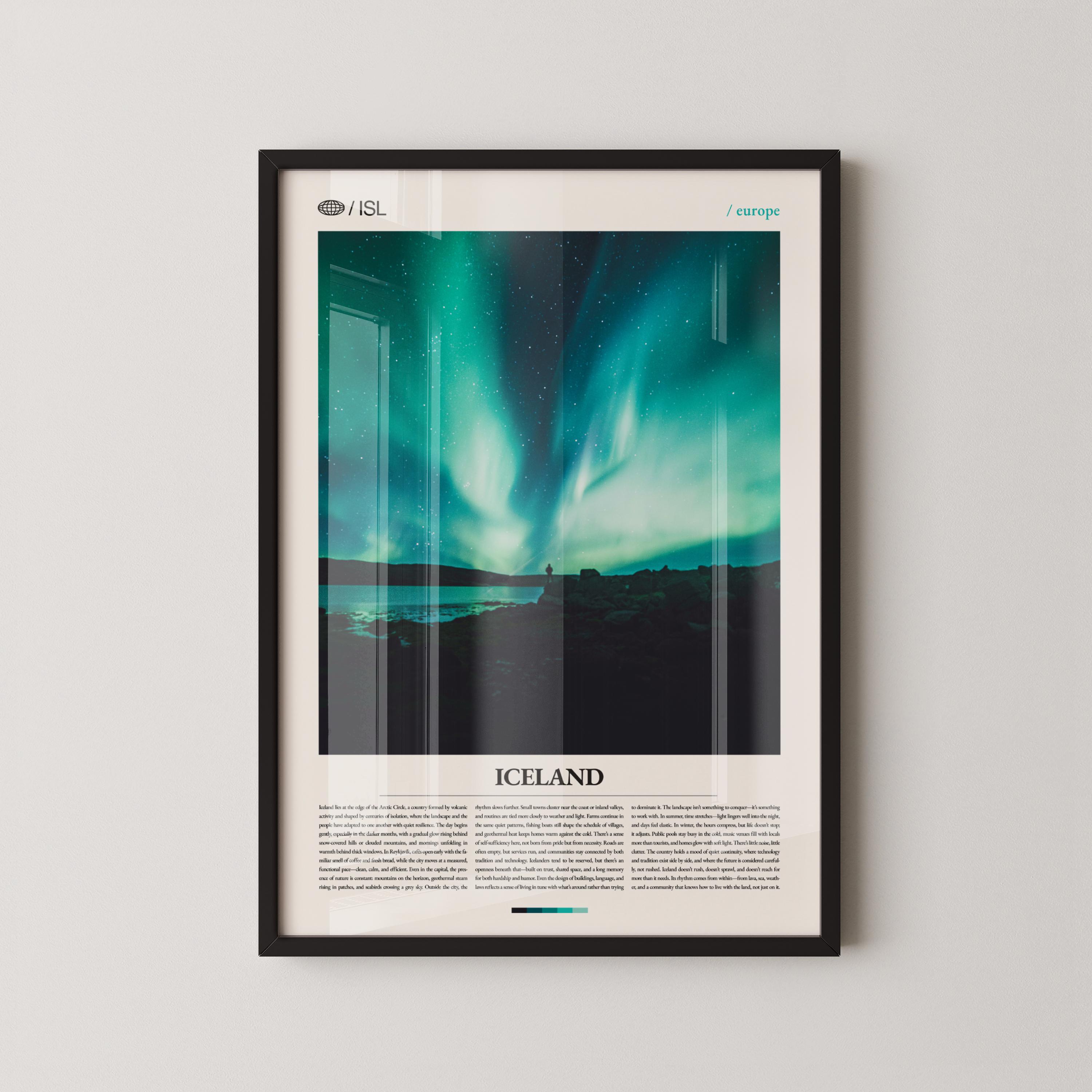 Iceland Wall Art, Majestic Nordic Landscape and Aurora Borealis