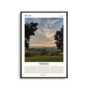 Impresión de Virginia, arte mural de Virginia, póster de Virginia, foto de paisaje escénico, montañas Blue Ridge, decoración natural de la costa este