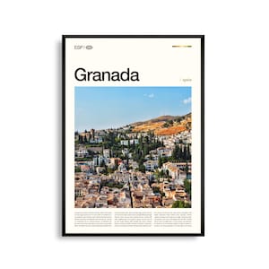 Grenada Spanien Wandkunst, Historisches Alhambra Landschaftsbild, Grenada Poster, Malerische Andalusien Fotografie, Südliches Spanien Dekor