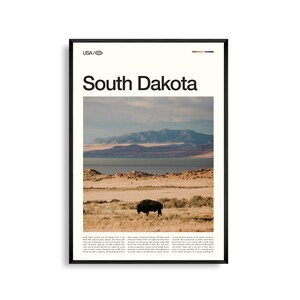 Impresión de Dakota del Sur, Arte mural de Dakota del Sur, Póster de Dakota del Sur, Foto de paisaje de pradera, Decoración natural del Medio Oeste, Arte mural escénico