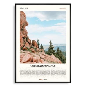 Impressão de Colorado Springs, arte de parede de Colorado Springs, pôster de Colorado Springs, foto, decoração de Pikes Peak, Jardim dos Deuses