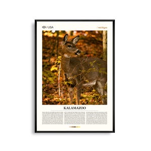 Kalamazoo Michigan Wandkunst, Stadt- und Landschaftsdruck, Kalamazoo Poster, Landschaftsbild im Südwesten vonMichigan, Great Lakes Region