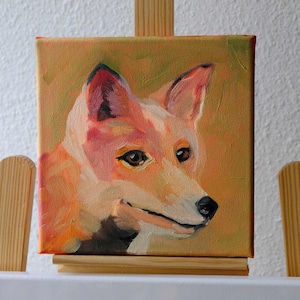 Ölgemälde Original Tier Haustier Porträt Fuchs auf Leinwand Kunst Wandbehang Dekor Tierliebhaber Handgemachtes Geschenk
