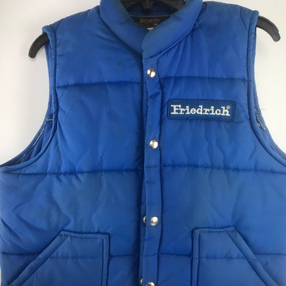 Vintage Blue Puffer Vest SZ M Swingster 
