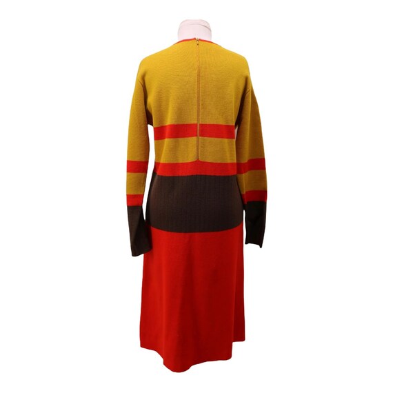 Vintage 1970's Mays Wool Color Block Sweater Dres… - image 2